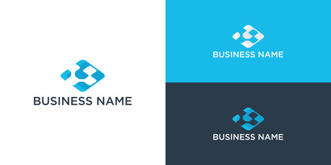 technology modern logo design vector