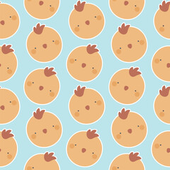 Cute farm animals seamless pattern, abstract hand drawn dot background with adorable farm animals vector illustration