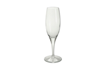 Blank Glass of champagne mockup isolated on white background. 3d rendering.
