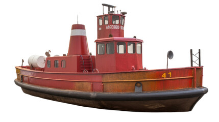 Obraz premium Tugboat isolated on transparent background. Generative AI