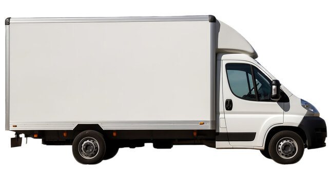 Moving van isolated on transparent background. Generative AI