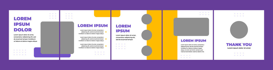 carousel template for social media post. orange and purple theme social media template © Rozin