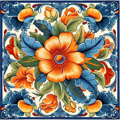 Seamless pattern, colorful flowers close-up in vintage style.