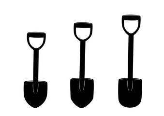 shovel silhouette on white background