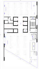 Layout plan office  set. Studio, Interior design elements Pantry or Coffee Counter , Meeting room, bathroom with symbols furniture. Vector architecture 2D floor plan.