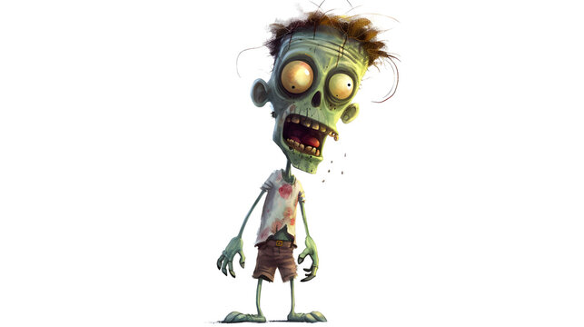 Scary Zombie - Horror Concept on Transparent Background PNG
