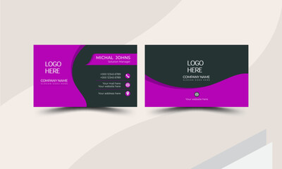 Modern business card template  Flat design vector abstract creative.