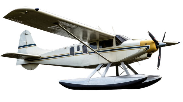 Sea plane isolated on transparent background. Generative AI