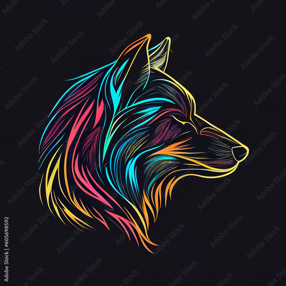 Canvas Prints wolf head vector