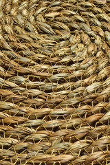 Round woven mat made of water hyacinth fibers, wicker table mats, rattan round woven straw