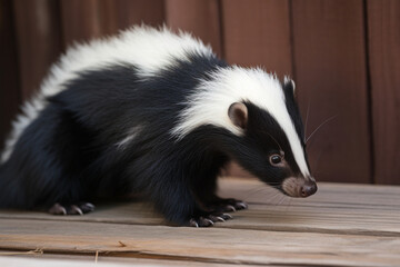 a skunk on the floor of the house