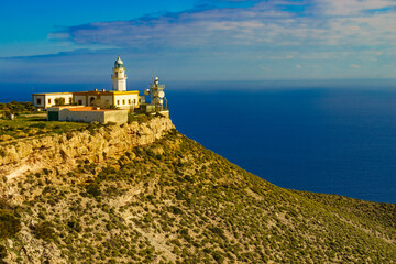 Fototapeta na wymiar Mesa Roldan lighthouse, Cabo de Gata, Spain