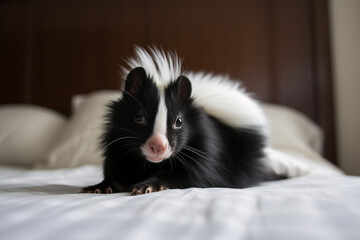 a skunk in bed