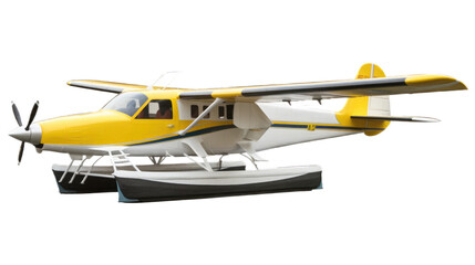 Sea plane isolated on transparent background. Generative AI