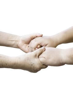 Two hands of human touching together,with love and cart