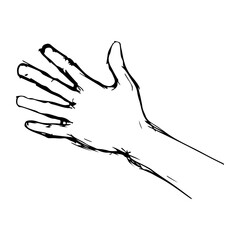 Gesture. Vector illustration. Isolated on white. Hand-drawn style.