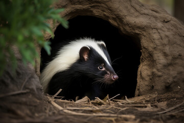 a skunk in a hole