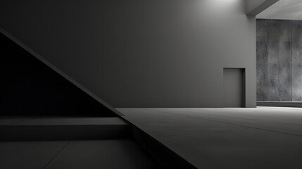 abstract empty room with Gray wall Generative AI.