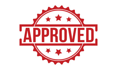 Approved Red Rubber Stamp vector design.