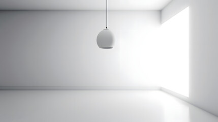 minimal white room with lamp Generative AI.