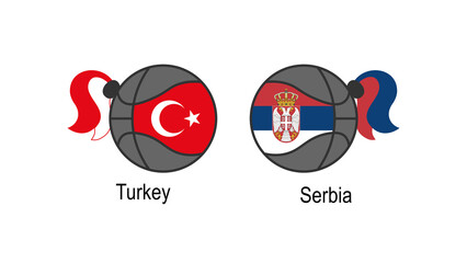 Fototapeta premium 7. Women Basketball Group D Match: Turkey&nbsp; vs &nbsp;Serbia