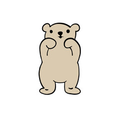 brown bear cartoon minimal , 