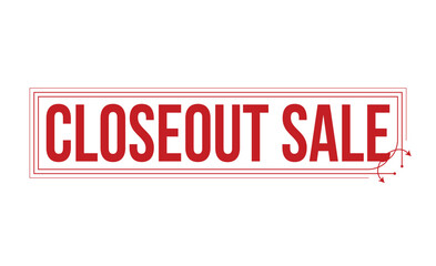 Closeout sale Red Rubber Stamp vector design.