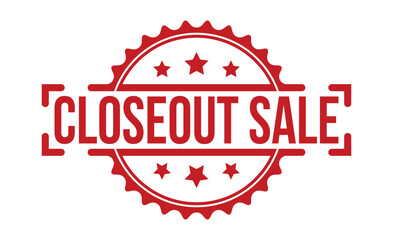 Closeout sale Red Rubber Stamp vector design.