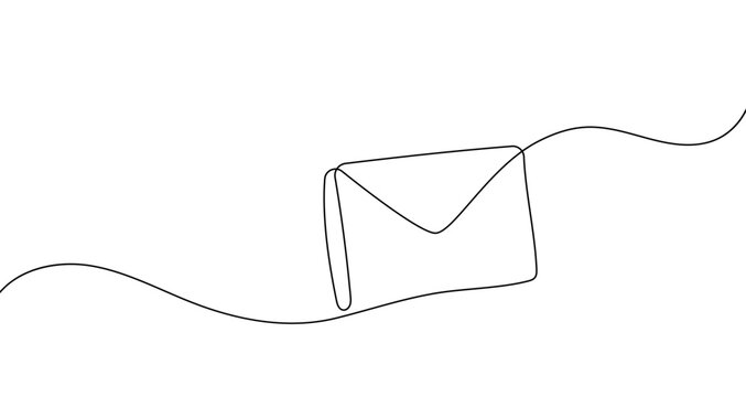 recommend clip art: Continuous one line mail envelope letter drowning illustration. Email sketch art post graphic letter message. Newsletter paper send icon. Postal symbol wax drawn outline. Vector illustration.