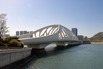 white arched bridge at Qingdao, China