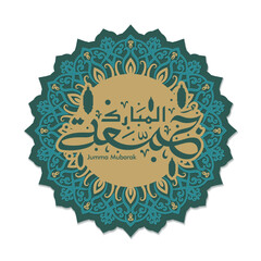 Jumma Mubarak with Islamic Mandala art Arabic design