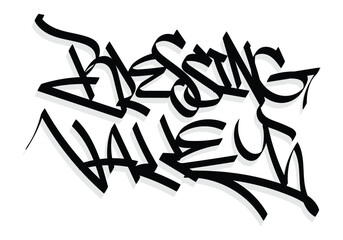 graffiti tag word BLESSING VALLEY
