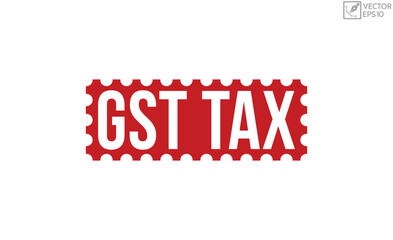 GST tax Red Rubber Stamp vector design.
