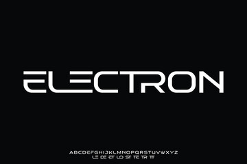 Creative modern font vector with ligature style. Futuristic alphabet typeface illustration for technology company