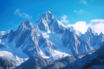 Fototapeta na wymiar Stunning Winter Mountain Range - Generative AI