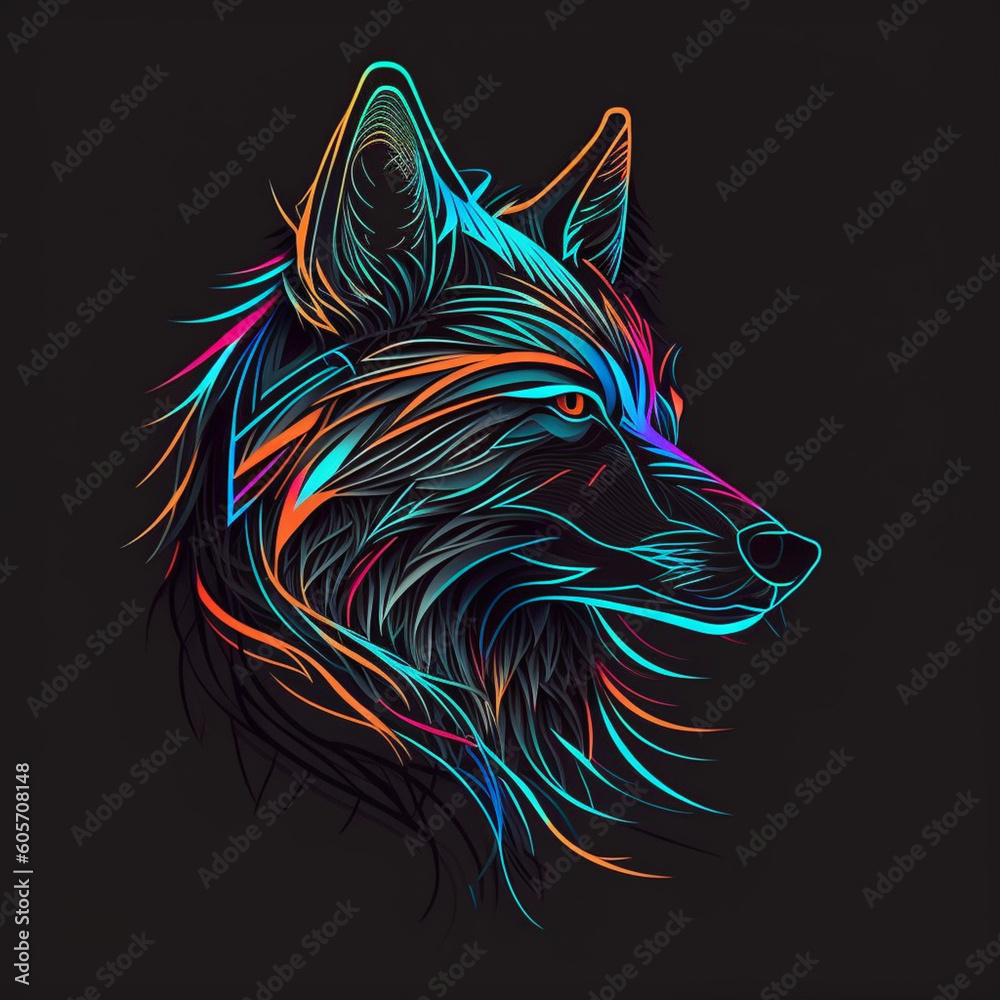 Wall mural wolf head vector