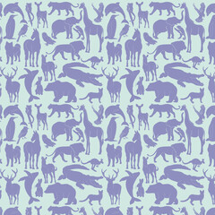 A pattern of some silhouette animals