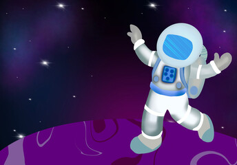 Space Background with Astronaut