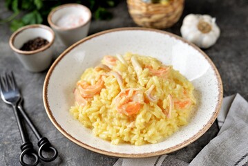 Risotto with squid and shrimps