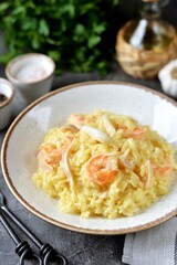 Risotto with squid and shrimps