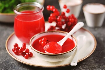 Organic viburnum jelly with agar-agar