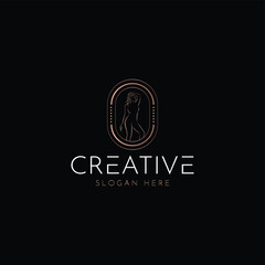 illustration of a person, create an elegant business logo salon, spa design with illustration of a beautiful woman 