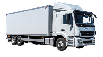 Refrigerated truck isolated on transparent background. Generative AI