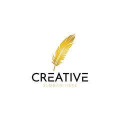 Design a luxury notary logo, solutions for brand identity designs for startup companies, individuals, letter n, feathers vector template in gold color