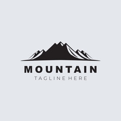 Black mountain logo design template