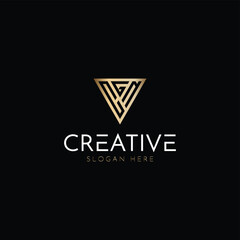 design a clever and minimalist monogram logo  initials CGN in a triangle shape logo suitable for your branding company, letter c