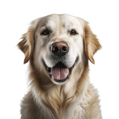 Golden Retriever isolated on transparent background.