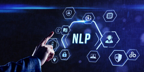 Internet, business, Technology and network concept. NLP Natural language processing AI Artificial intelligence.