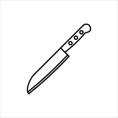 Kitchen knife icon, vector illustration on white background
