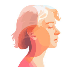 Young adult female fashion model with blonde hair